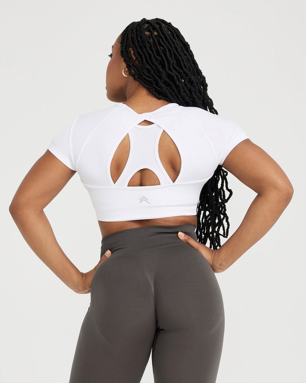 White Oner Active Effortless Seamless Short Sleeve Crop Top | 9752RKPIB