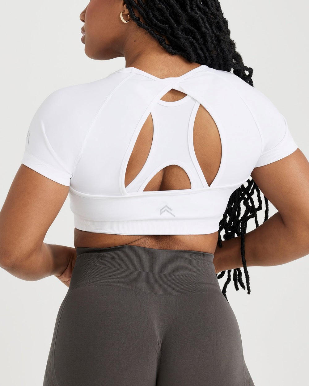 White Oner Active Effortless Seamless Short Sleeve Crop Top | 9752RKPIB