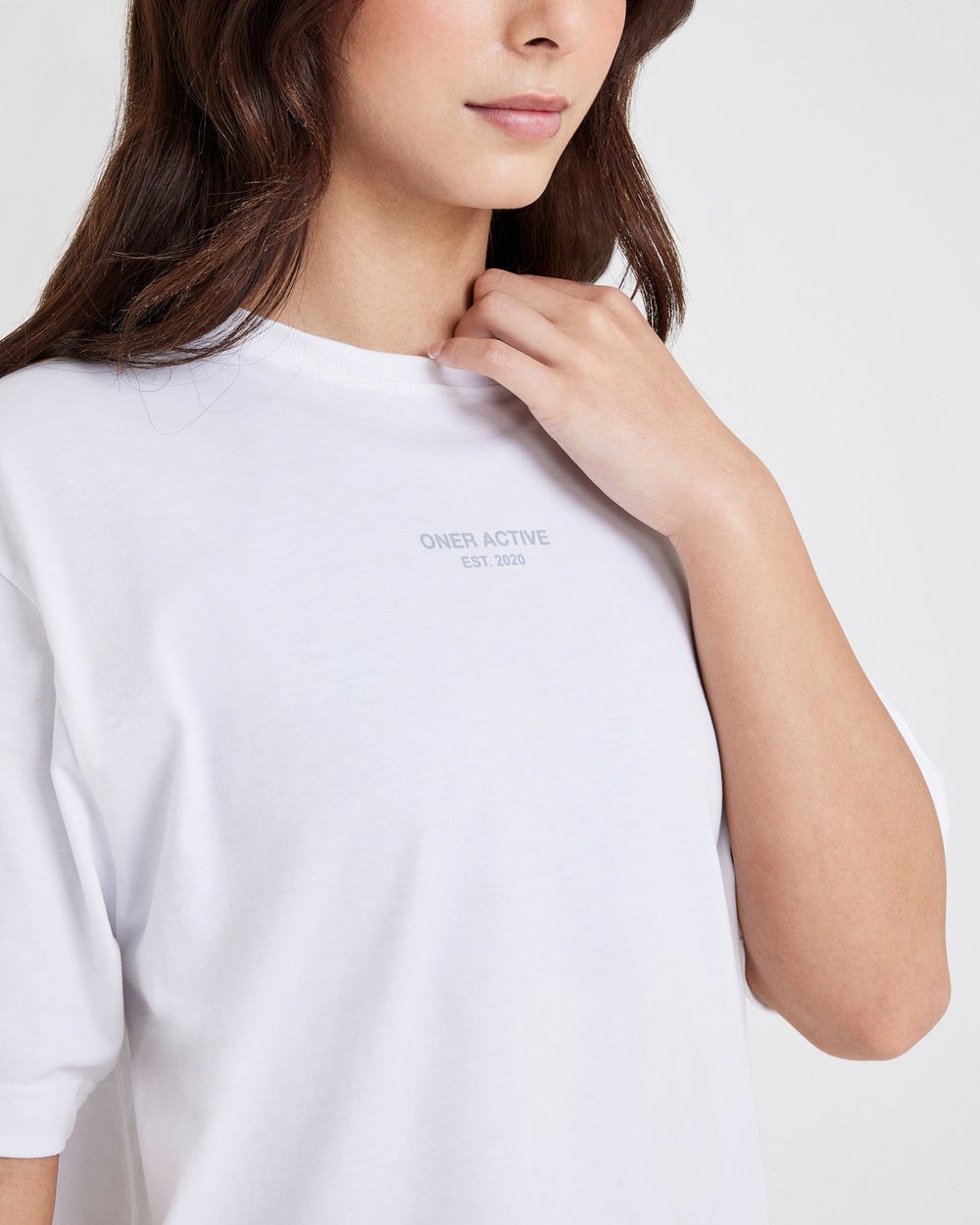 White Oner Active Graphic Oversized Short Sleeve Tee | 2708UGXIS