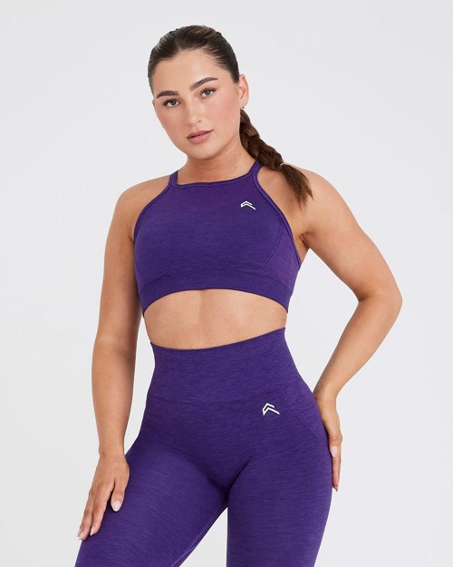 Amethyst Oner Active Effortless Seamless High Neck Bralette | 2105TAVYQ