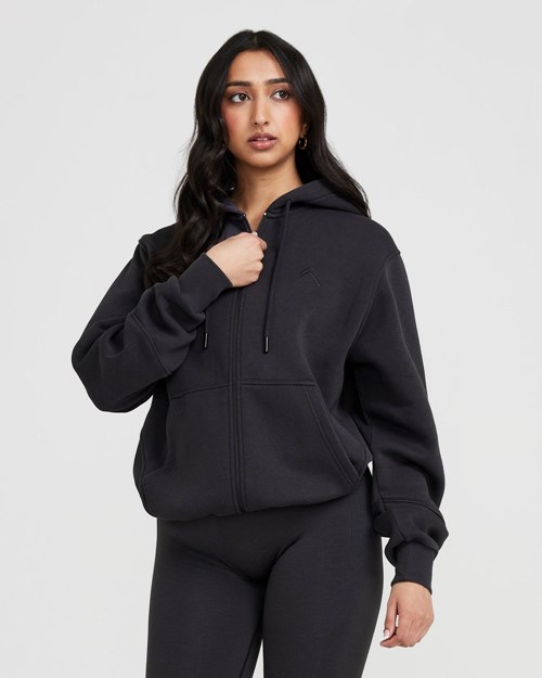 Coal Oner Active Classic Lounge Oversized Zip Through Hoodie | 2615JKGTR