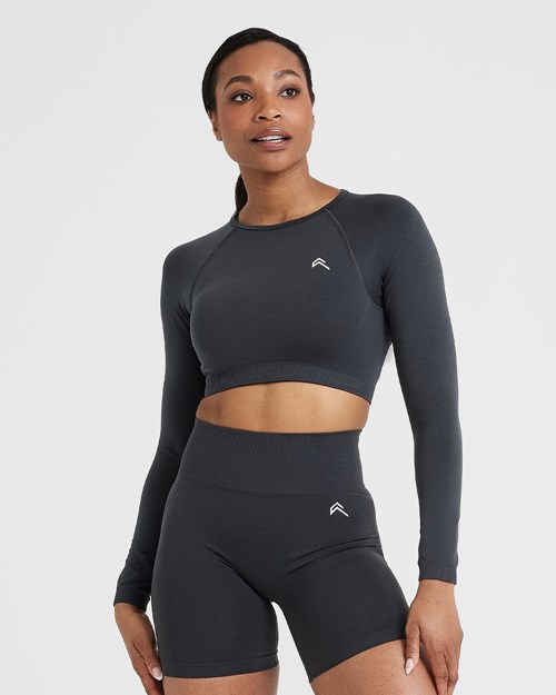 Coal Oner Active Effortless Seamless Long Sleeve Crop Top | 6297GJOZL