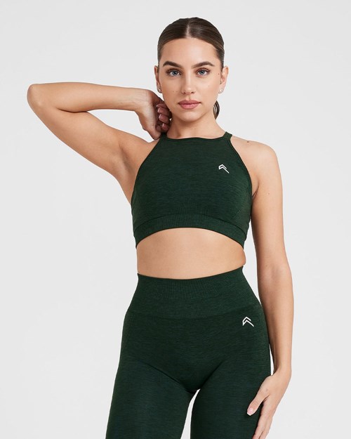 Evergreen Oner Active Effortless Seamless High Neck Bralette | 7468KWLSV