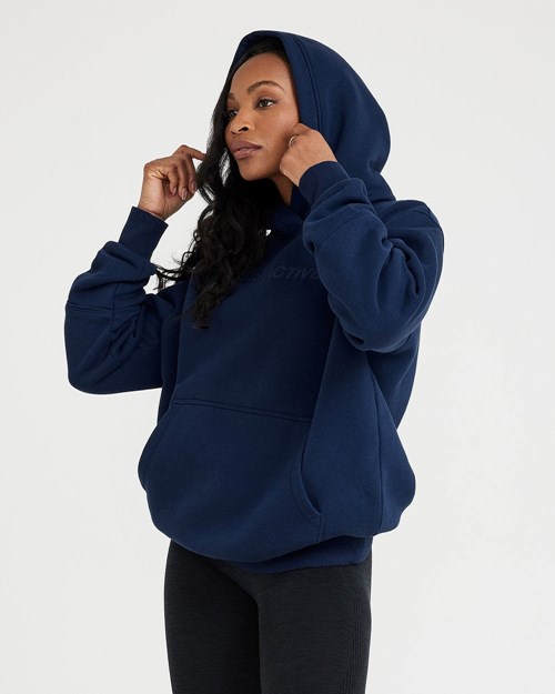 Midnight Oner Active Classic Lounge Oversized Hoodie | 5160WDMNB