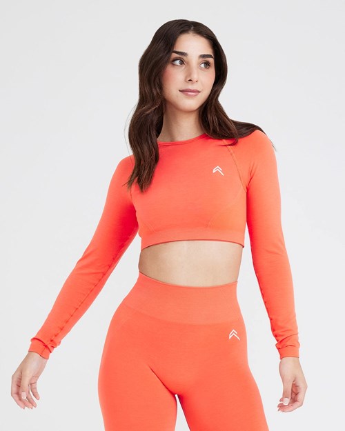 Peach Blossom Oner Active Effortless Seamless Long Sleeve Crop Top | 6240DNGOX