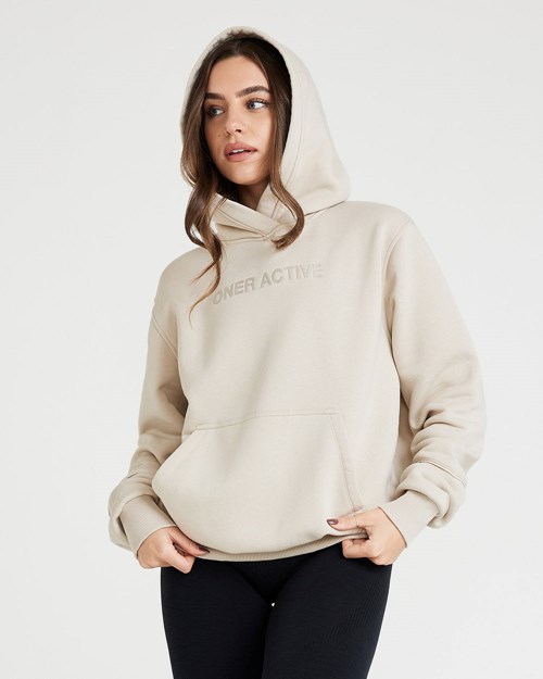 Sand Oner Active Classic Lounge Oversized Hoodie | 0629USVCN