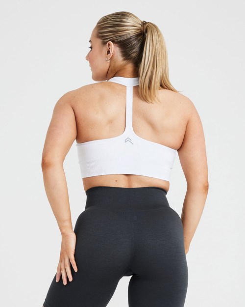 White Oner Active Classic Seamless 2.0 V-Neck Bralette | 1632KWPYC